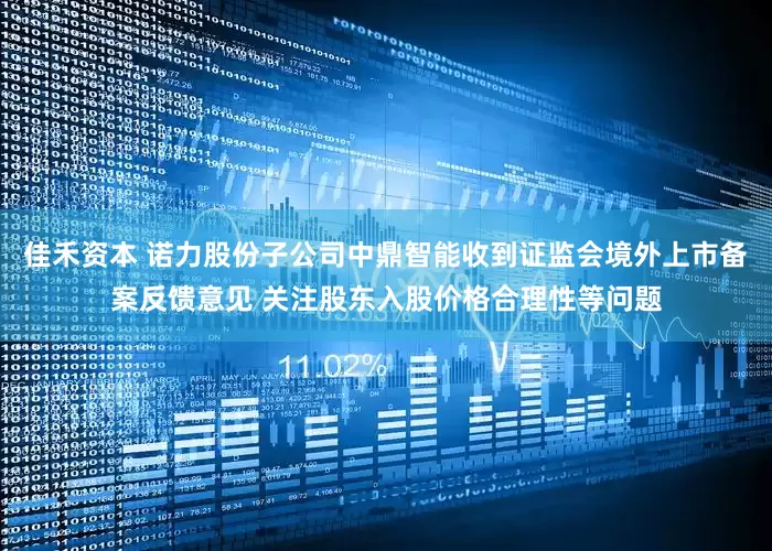 佳禾资本 诺力股份子公司中鼎智能收到证监会境外上市备案反馈意见 关注股东入股价格合理性等问题